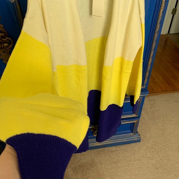 New! Melloday Colorblock Knit Cardigan Plus Sz 1X - Picture 2 of 6